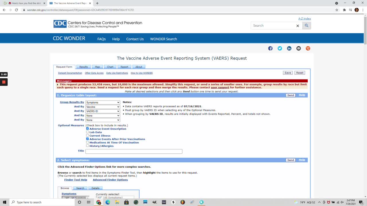How to Pull the DEATH toll data from CeeDeeCee Vae..rs site