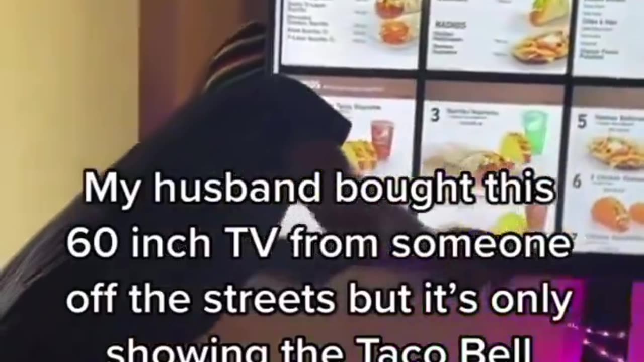 Her Husband bought a TV of the Streets- Now only showing Taco Bell Menu?!