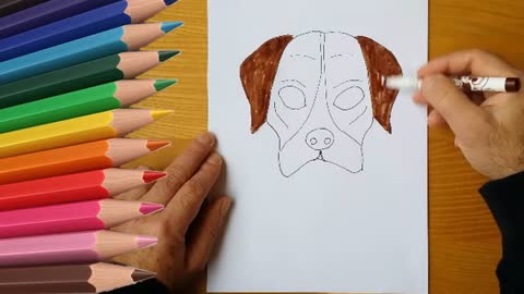 How to draw a carnival dog mask, draw a dog, #YouTubeKids