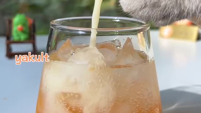 【Chef Cat ChangAn】Drinking Orange Soda is like In Summer #JucieRecipe #CatCookingFood #Shorts