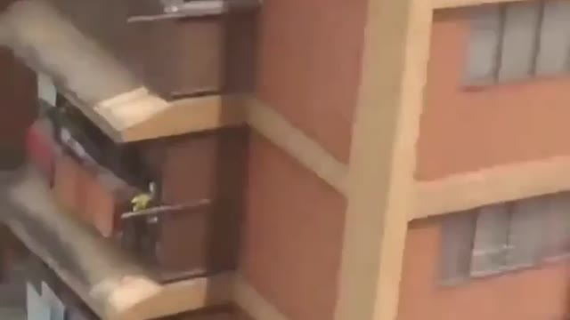 Must watch how they rescued a cat falling from 10 floor building 😱