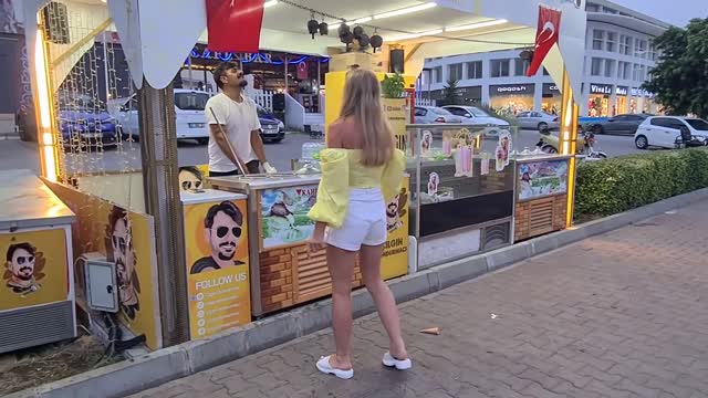 Turkish icecream with dance