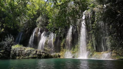 Nature drone Waterfall hd 4k video