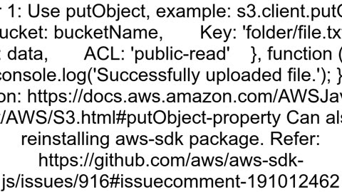 AWS SDK s3upload is not a function