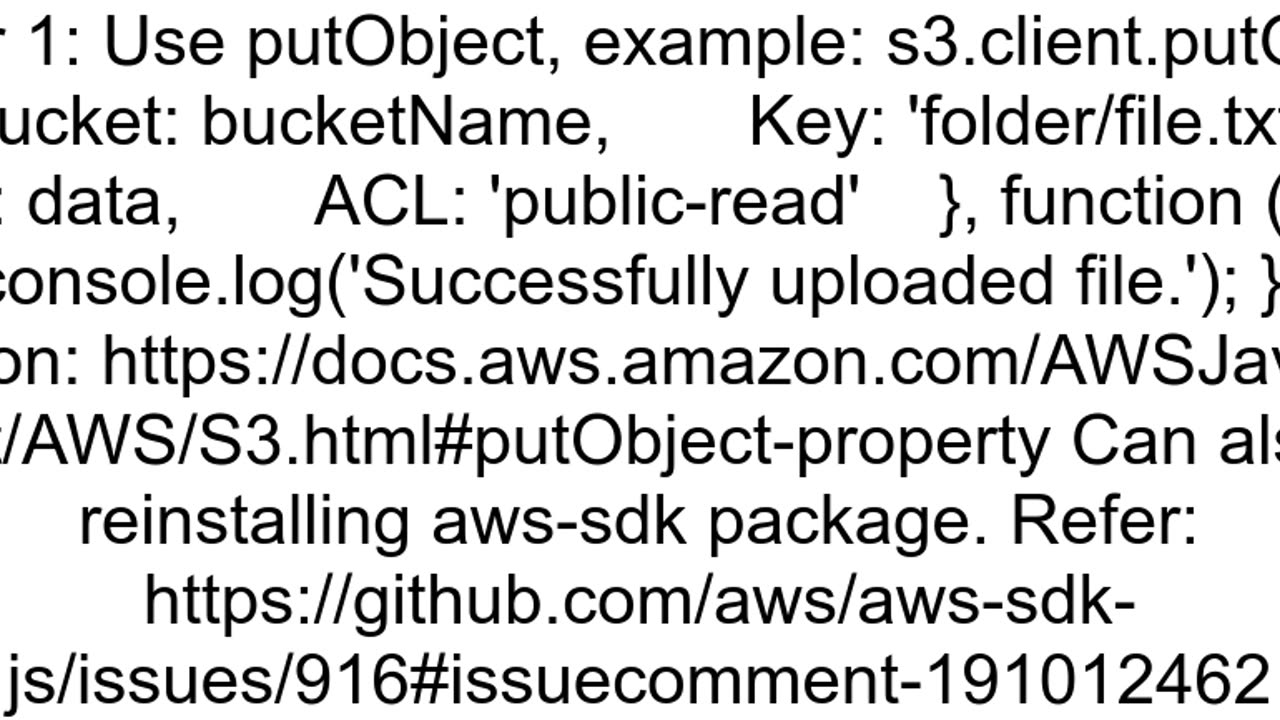 AWS SDK s3upload is not a function