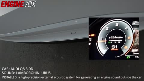 Individual ENGINEVOX active sound system is installed on AUDI Q8 3.0d / Lamborghini URUS sound