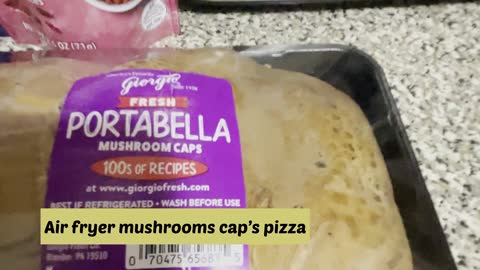 Air fryer mushrooms caps pizza