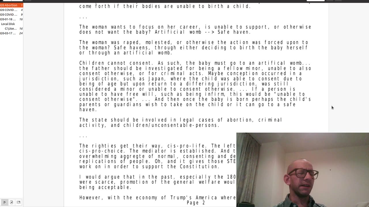 Discussing Abortion, personal October 2020 analysis