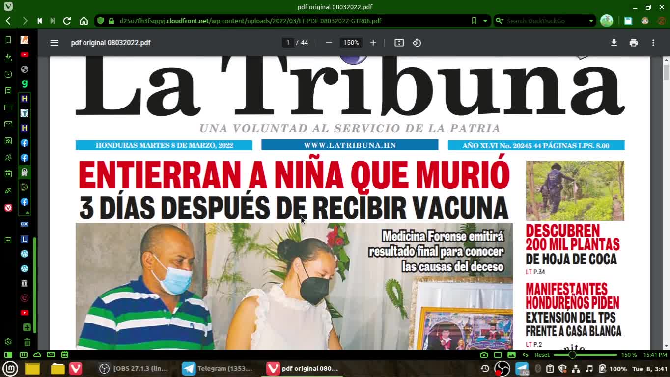 Muere por la Vakakuna