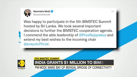 Indian PM Narendra Modi calls for regional unity, grants $1 million to BIMSTEC _