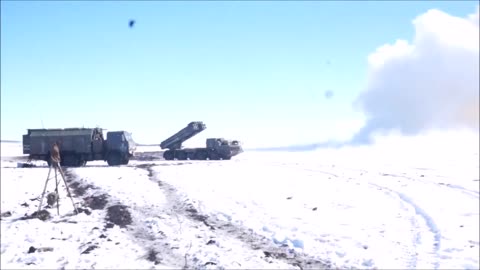 Russian MLRS "Tornado" work in the Kharkiv region