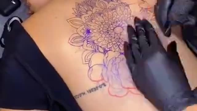 Full Back Tattoo Time lapse - Back Tattoos for Women