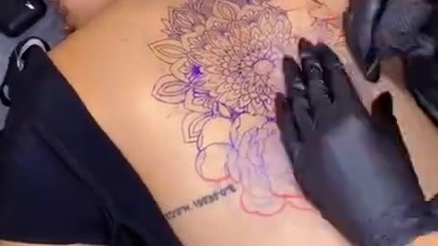 Full Back Tattoo Time lapse - Back Tattoos for Women