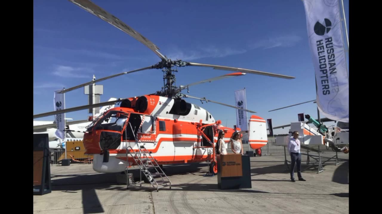 🇷🇺🚁 Lineup of Russian civilian helicopters on display at Dubai Airshow 2023