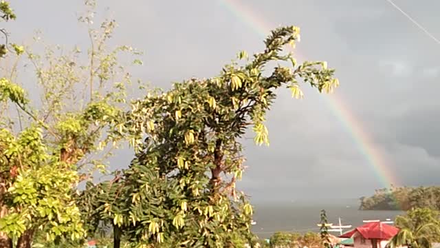 Beautiful Rainbow in the Island facing Pacific Ocean