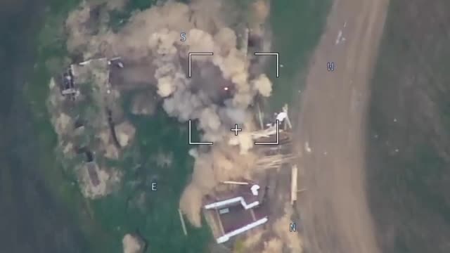 Arrival of the "Lancet" kamikaze drone on a small ammunition depot of the Ukraine