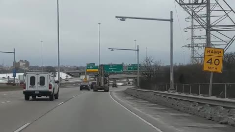 Truck Topples Over After Slamming Into Bridge