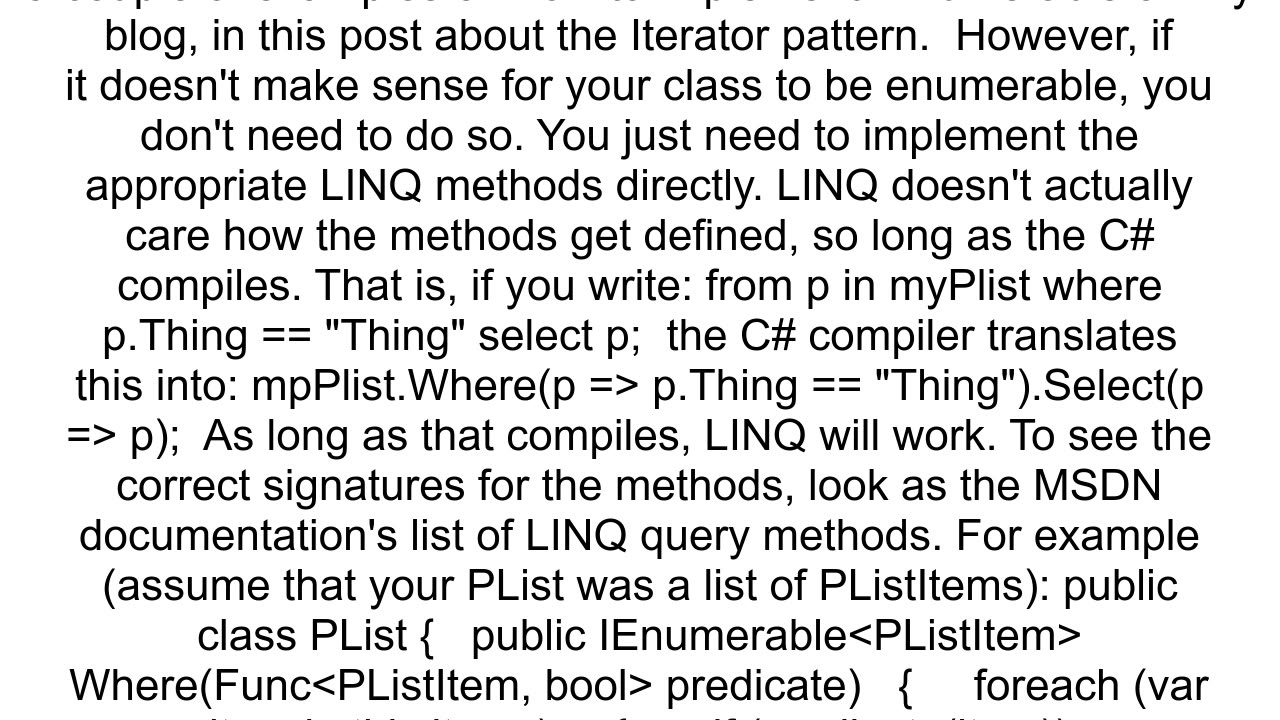 How can I add LINQ support to my library