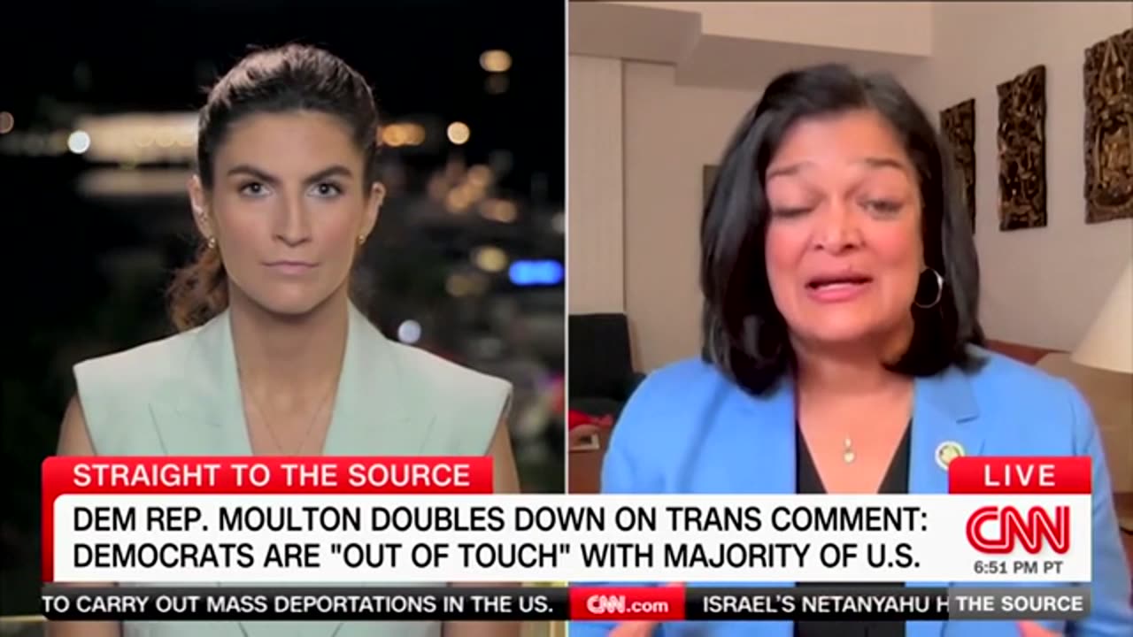 JAYAPAL ON SETH MOULTON CALLING FOR DEMS TO CHANGE APPROACH ON TRANS ISSUES: