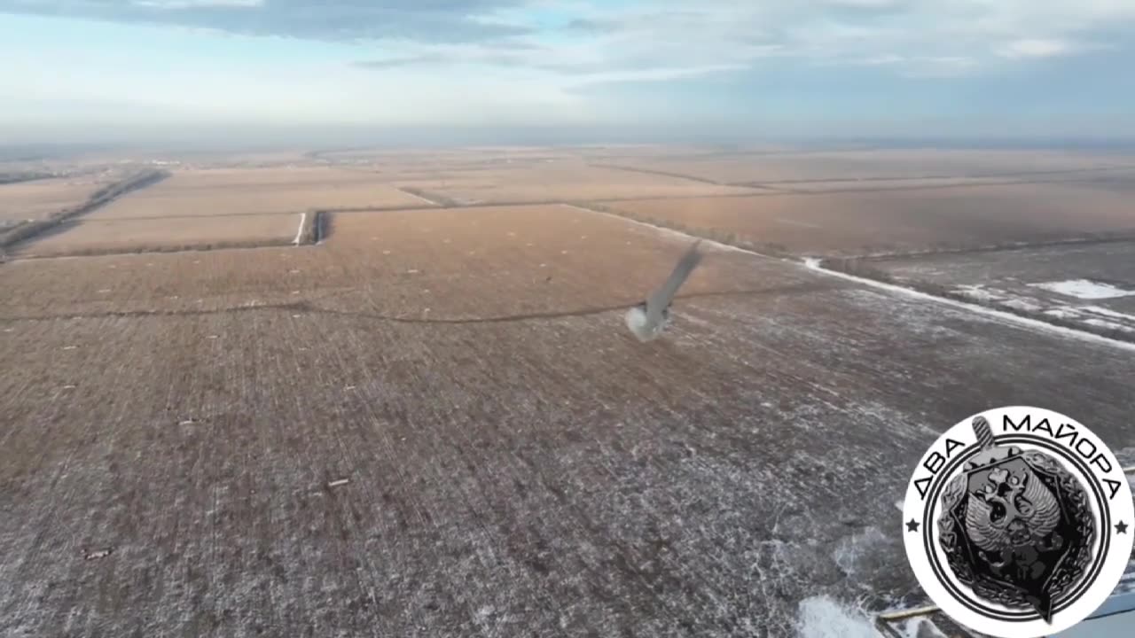 Russian helicopter gunships attacking Ukrainian positions