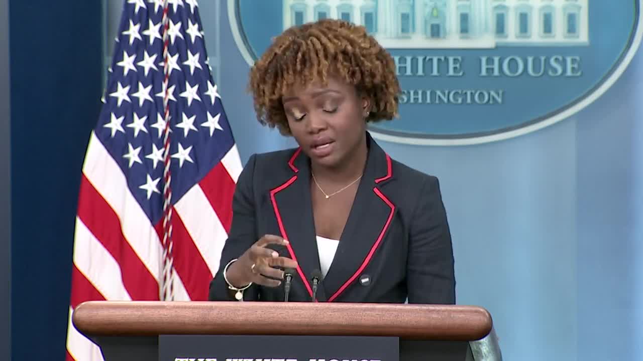 White House press secretary Karine Jean-Pierre holds a news conference.