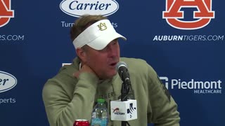 Hugh Freeze speaks after Auburn upsets the Aggies 43-41 in quadruple overtime