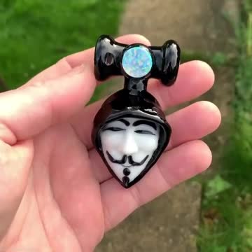 Hooded Anonymous Pendant With Opal