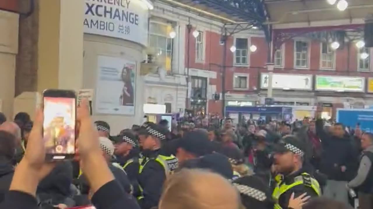 minister Michael Gove mobbed by protesters at Victoria Station in London to chants of “shame on you”