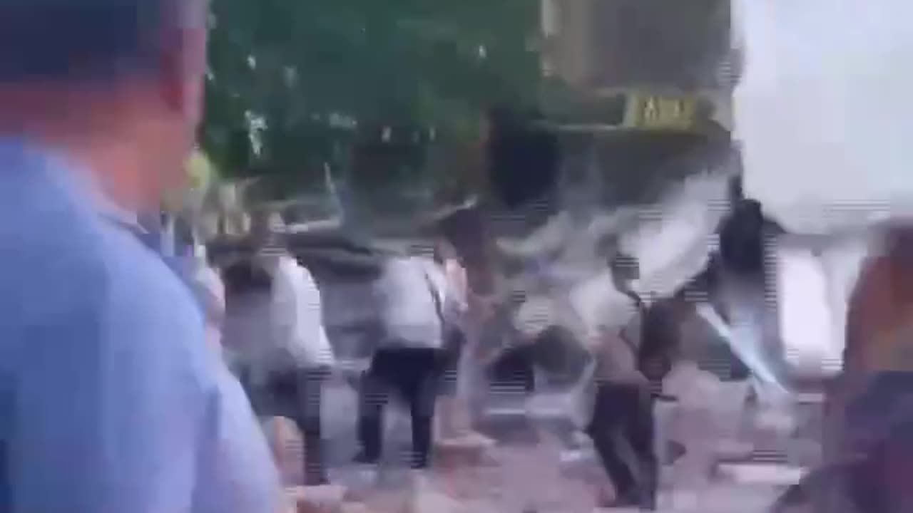 A four-story residential building collapsed in Istanbul. There are people under