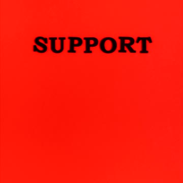 An Animation of the Word Support on a Red Background