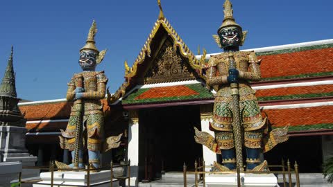 The Grand Palace and Wat Phra Keaw in Bangkok, Thailand.