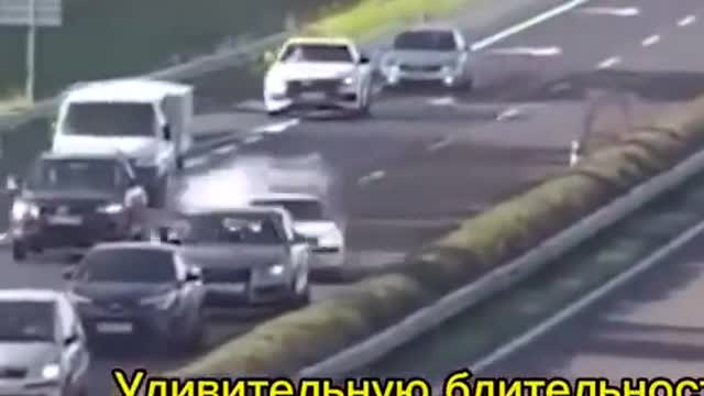 Runaway car crashes into multiple vehicles