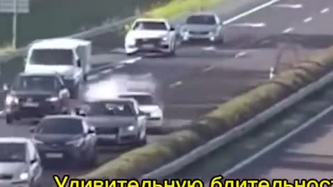 Runaway car crashes into multiple vehicles