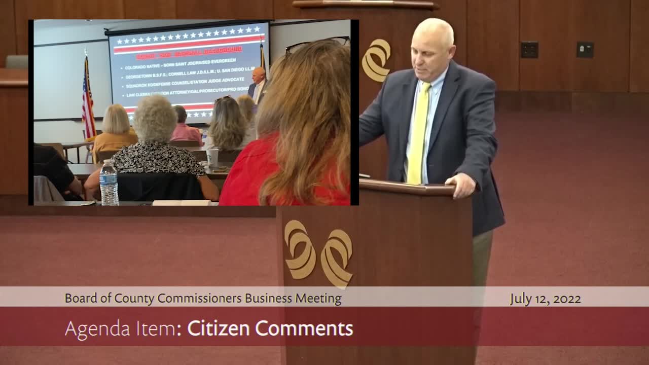 Bob Marshall Meeting at Sheriff's Office Meeting