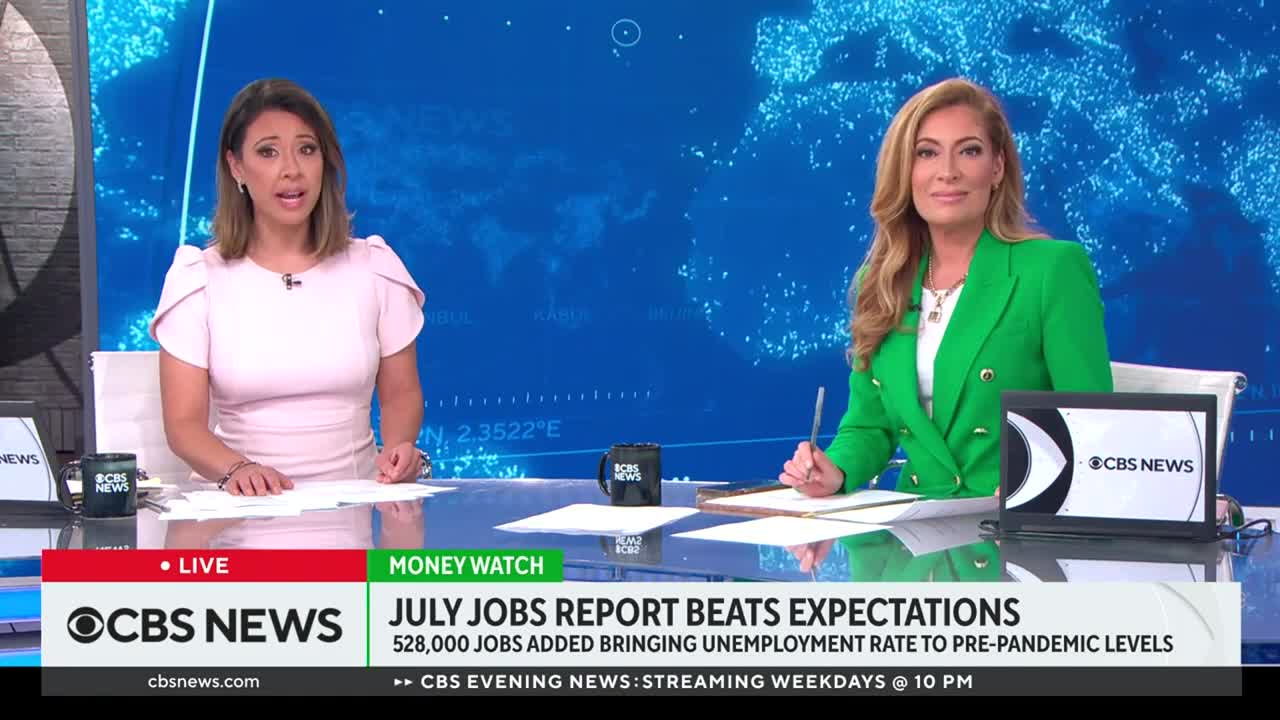 July jobs report more than doubles expectations as the unemployment rate drops