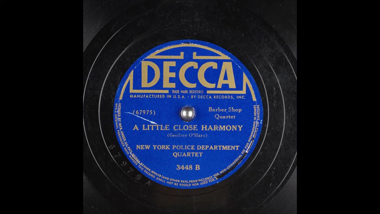 New York Police Department Quartet with A Little Close Harmony 1940