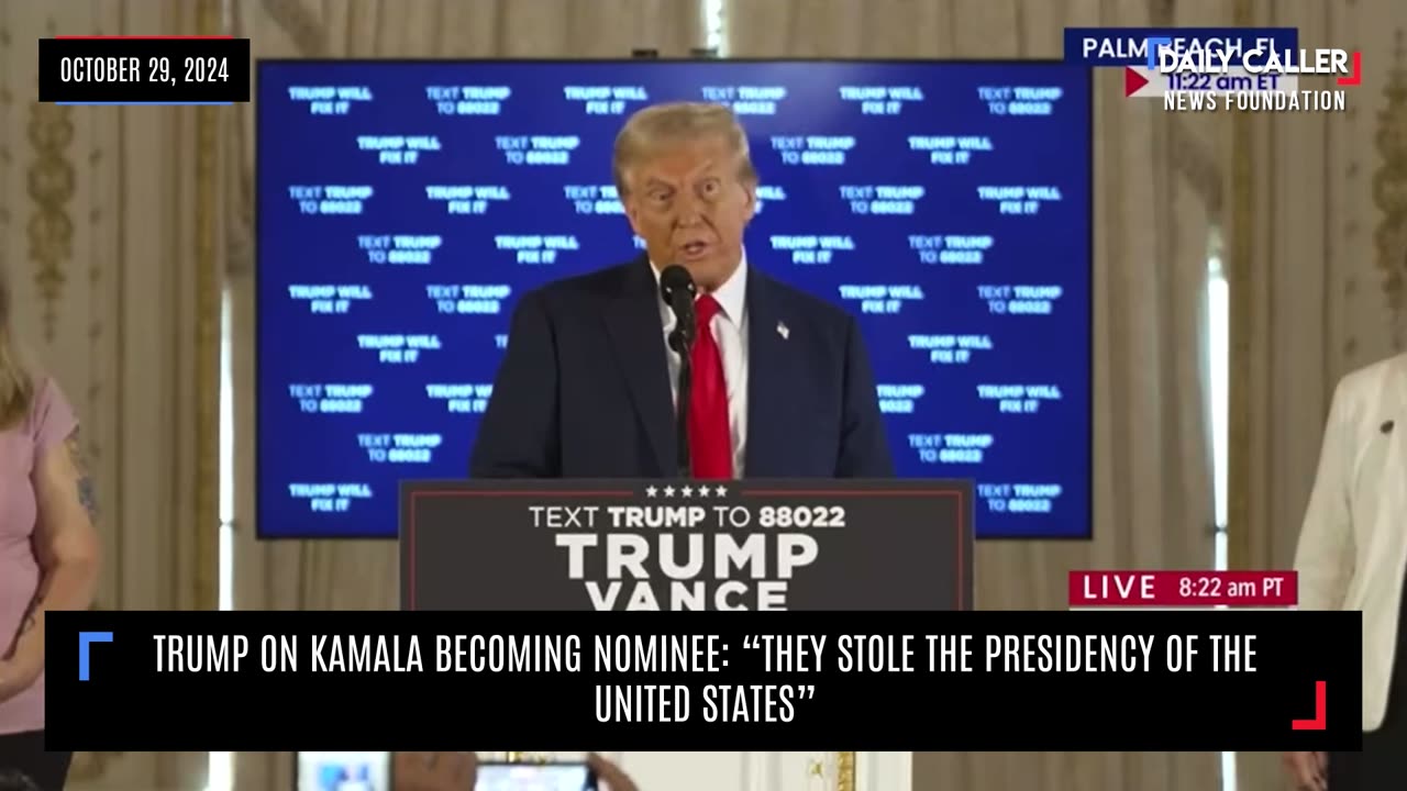 Trump On Kamala Becoming Nominee: “They Stole The Presidency Of The United States”