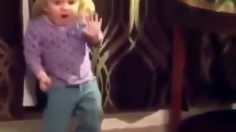 Little girl learning to dance