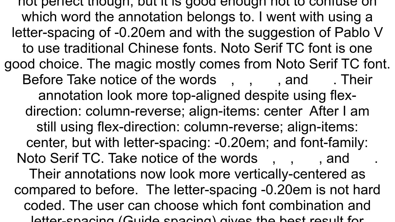 Is there a CSS that can render variable height for each character depending on the height of a char