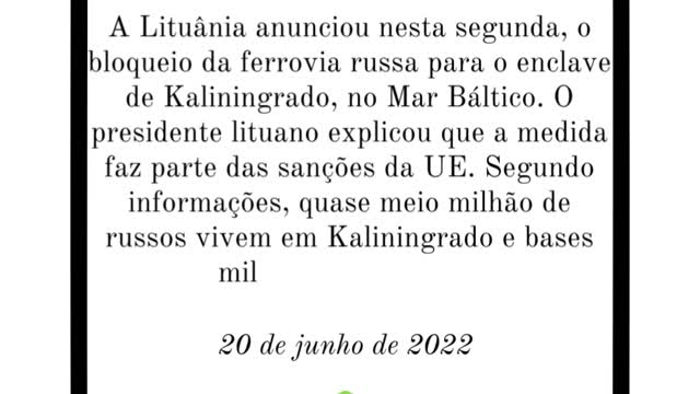 Lituânia anunciou o bloqueio da ferrovia russa