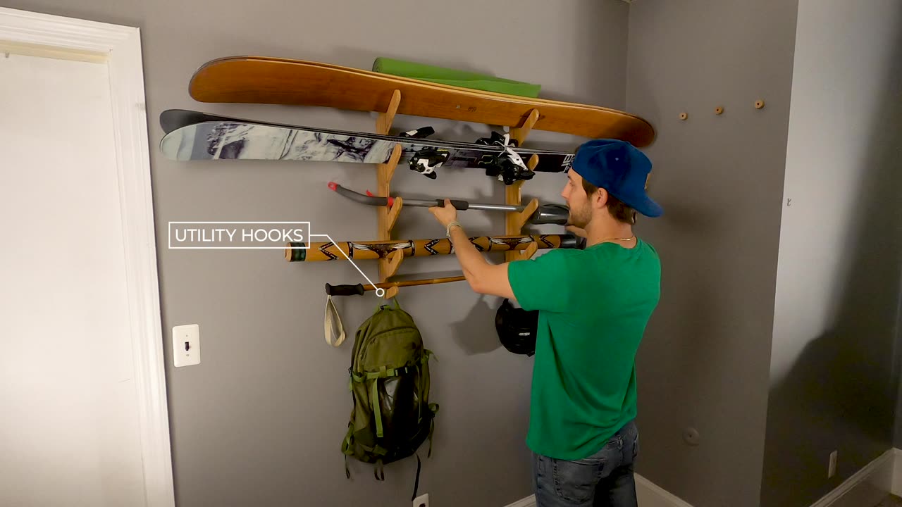 Best Indoor Ski Rack - Grassracks' Premium Eco-Friendly Ski Storage - Hallsteiner Series