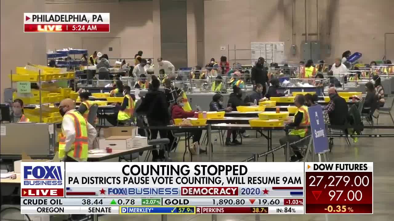 News shows that Pennsylvania paused counting