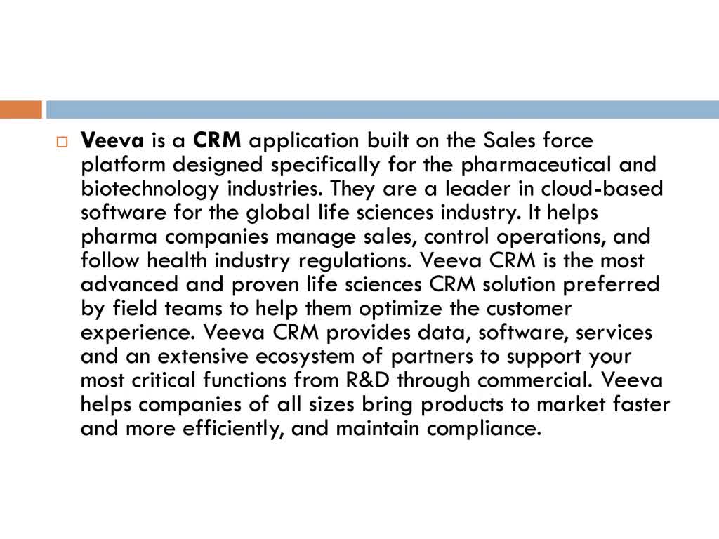 proexcellency training on veeva crm(sales force)