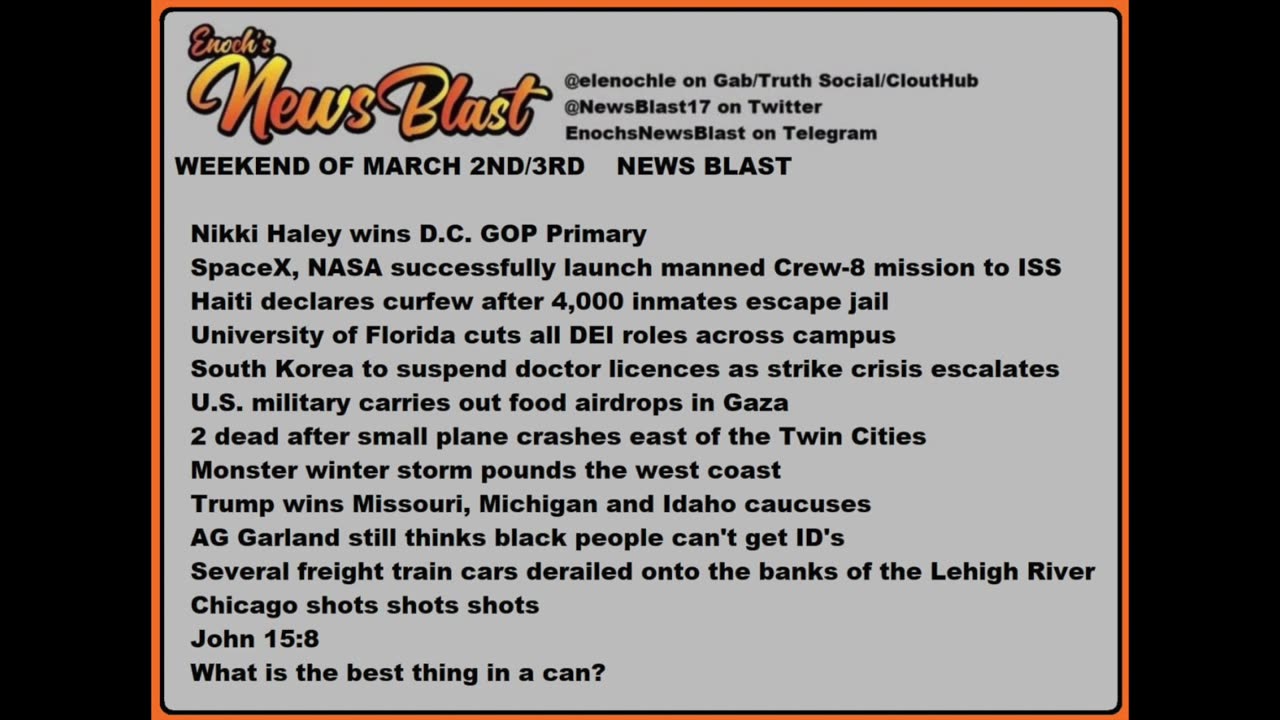 Weekend of March 2/3, 2024 News Blast.