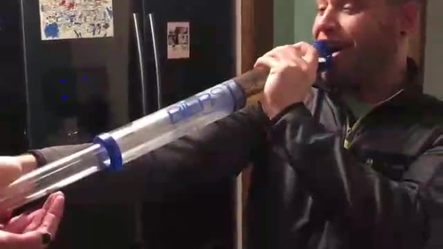 Guy shoots a beer gun into his mouth, it explodes