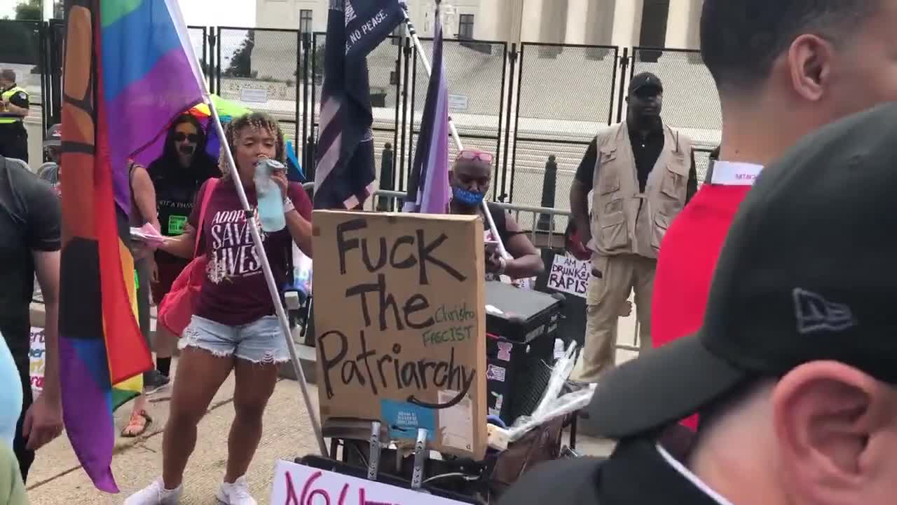 Pro-life protesters now celebrating at #SCOTUS