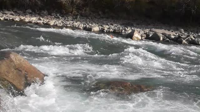 Mountain river with rapids