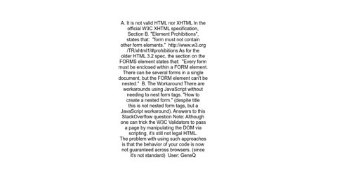 Is it valid to have an HTML form inside another HTML form