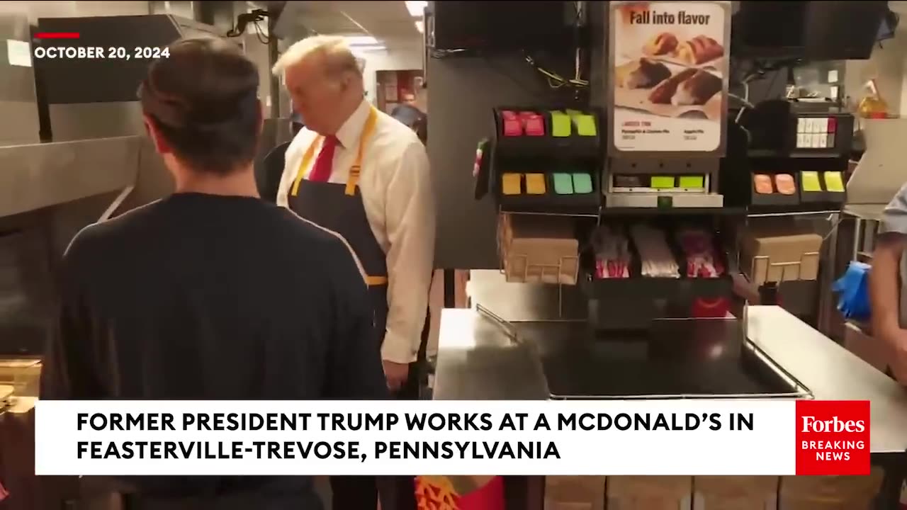 FULL VISIT - Trump Goes To McDonald's In Pennsylvania—Works Fries, Serves Customers, Takes Questions