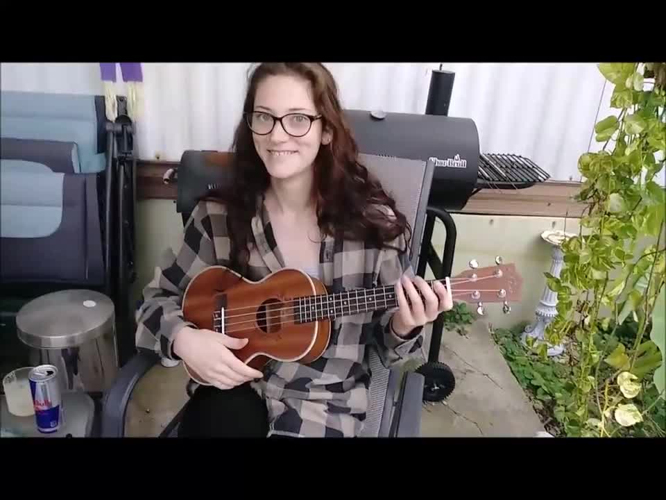 Gabi's first riff on her new ukulele